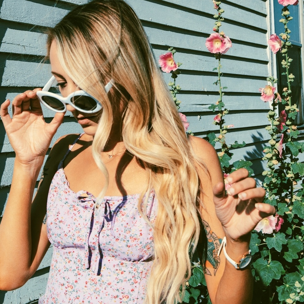 Retro white sunglasses